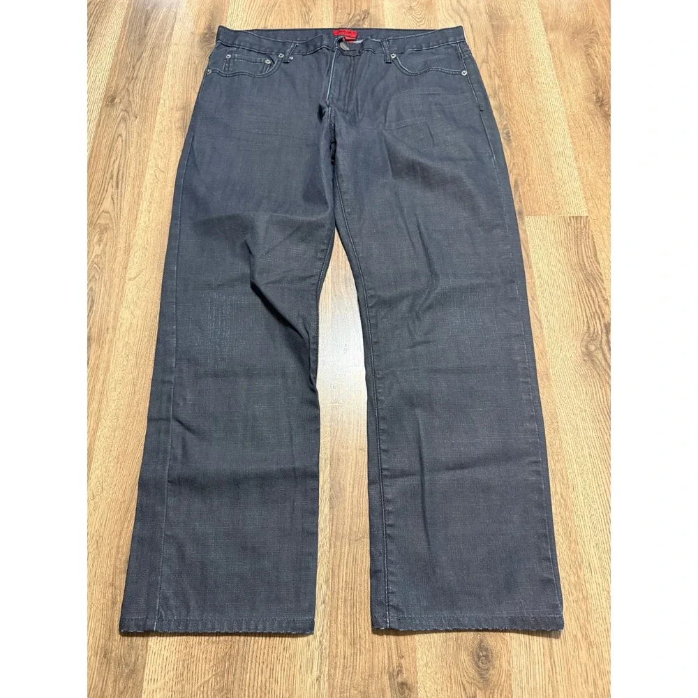 Alfani Jeans Mens 36x30 Black Adult Slim Straight Cotton Casual Excellent